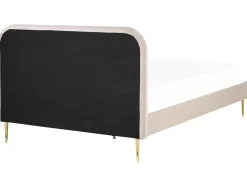 Hot Łóżko FLAYAT 160 x 200 cm Jasnobeżowy Łóżka Tapicerowane|Łóżka Podwójne