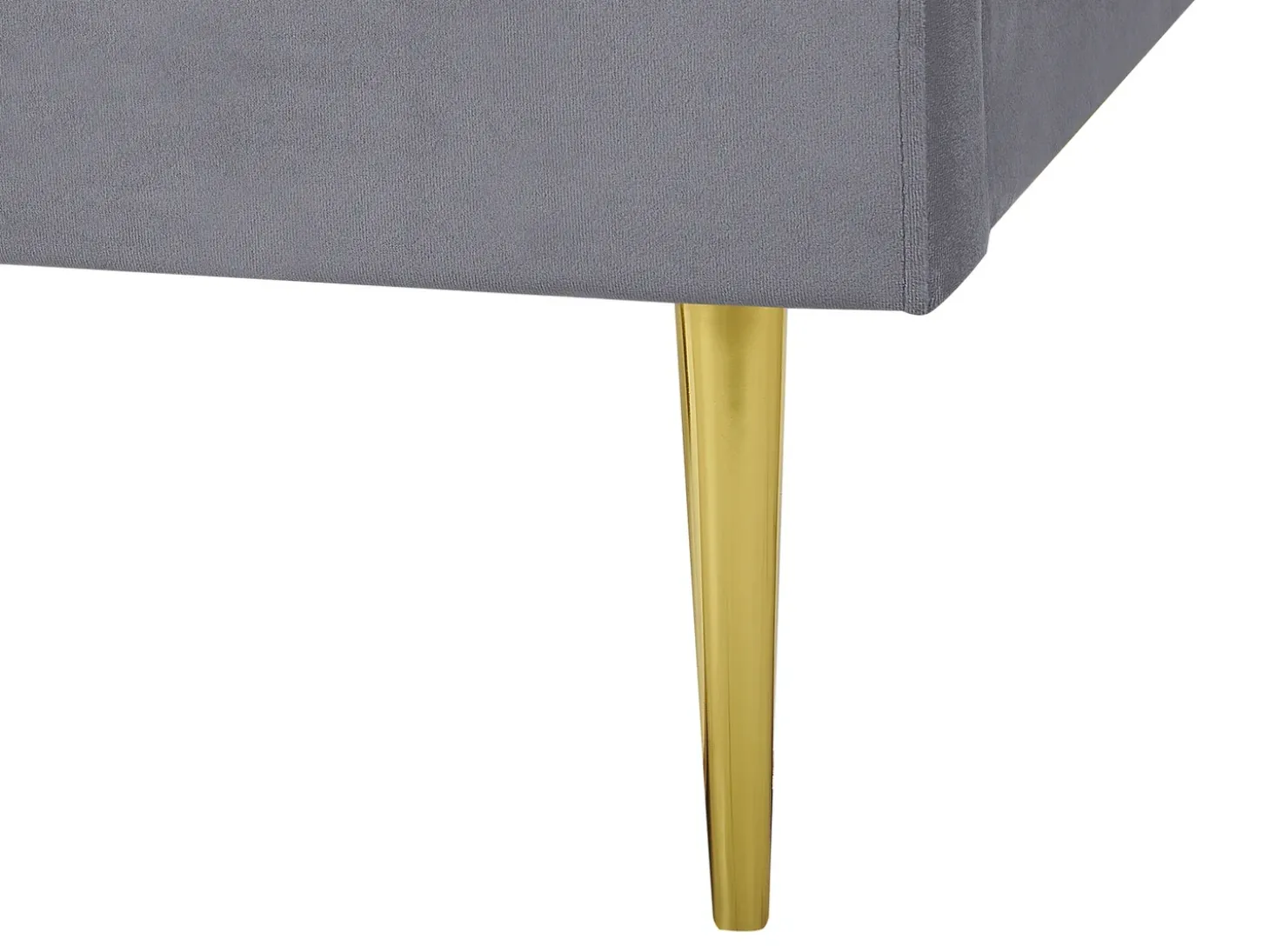 Discount Łóżko Welur FLAYAT 180 x 200 cm Szary Łóżka Tapicerowane|Łóżka Podwójne