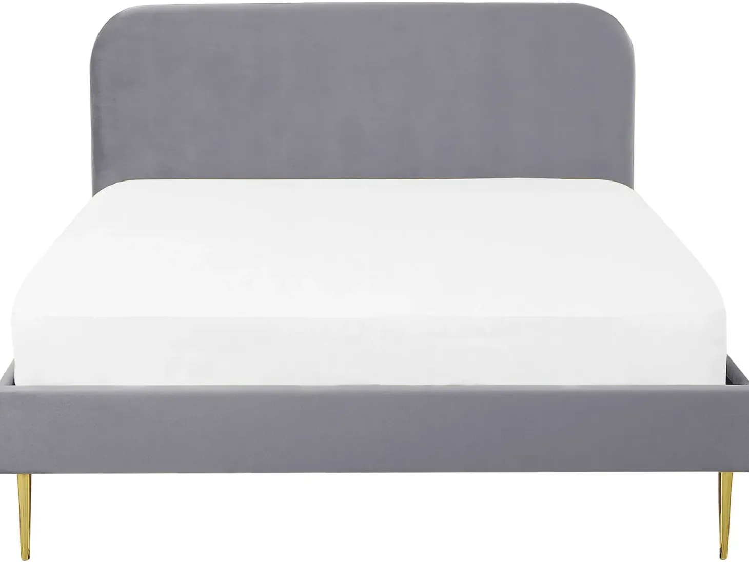 Discount Łóżko Welur FLAYAT 180 x 200 cm Szary Łóżka Tapicerowane|Łóżka Podwójne