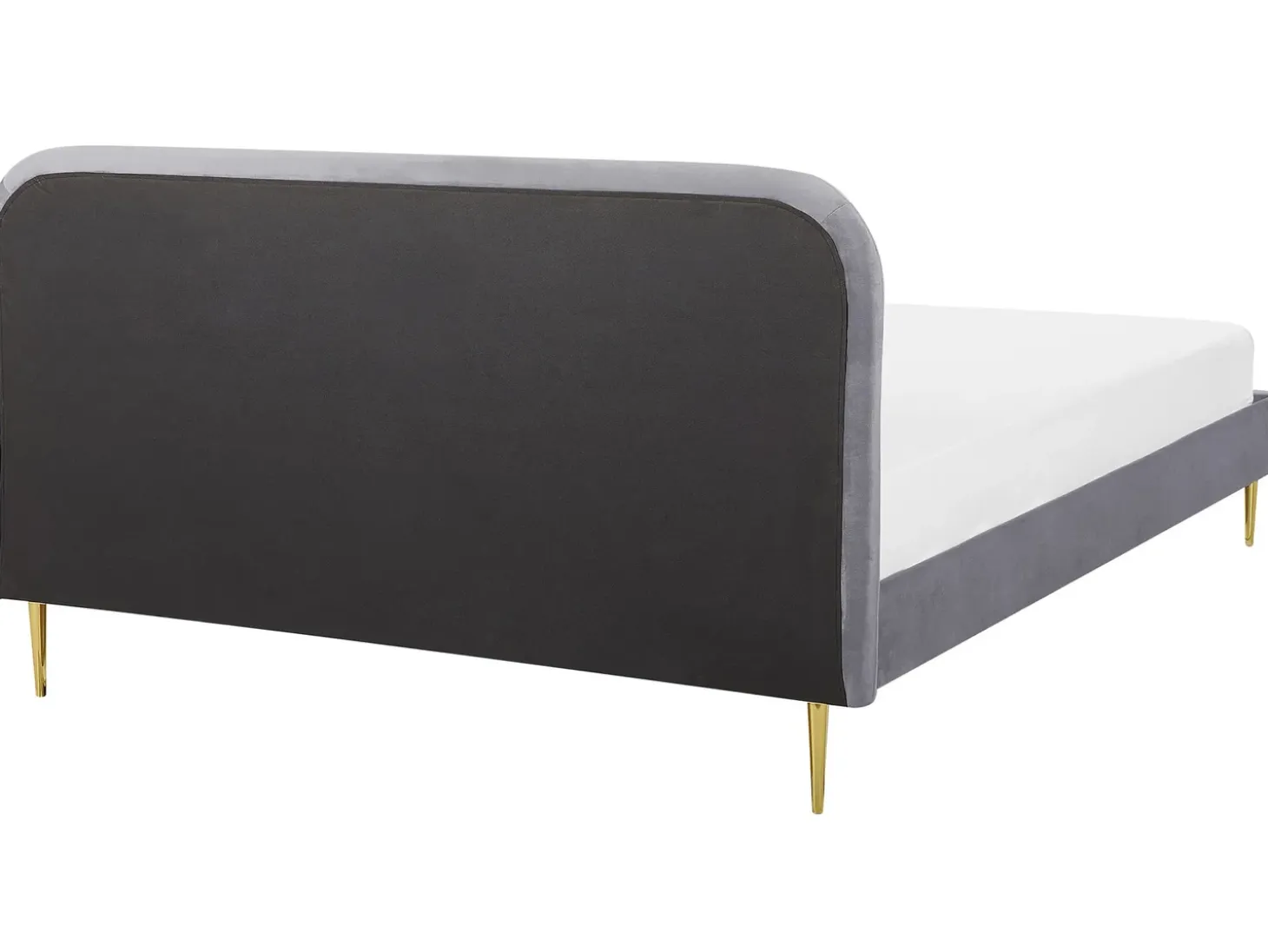 Discount Łóżko Welur FLAYAT 180 x 200 cm Szary Łóżka Tapicerowane|Łóżka Podwójne