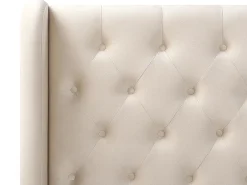 Hot Łóżko Welur FORBACH 180 x 200 cm Beżowy Łóżka Tapicerowane|Łóżka Podwójne