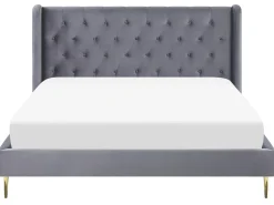 Discount Łóżko Welur FORBACH 180 x 200 cm Łóżka Tapicerowane|Łóżka Podwójne