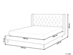 Discount Łóżko Welur FORBACH 180 x 200 cm Łóżka Tapicerowane|Łóżka Podwójne