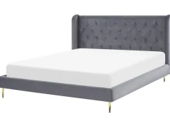 Discount Łóżko Welur FORBACH 180 x 200 cm Łóżka Tapicerowane|Łóżka Podwójne