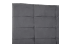 Hot Łóżko Welur LANNION 180 x 200 cm Ciemnoszary Łóżka Tapicerowane|Łóżka Podwójne