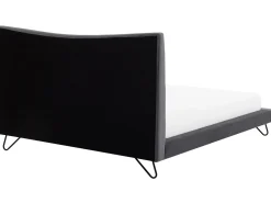 Hot Łóżko Welur LANNION 180 x 200 cm Ciemnoszary Łóżka Tapicerowane|Łóżka Podwójne