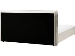 Clearance Welur LAVAUR 180 x 200 cm Beżowoszary Łóżka Tapicerowane|Łóżka Podwójne