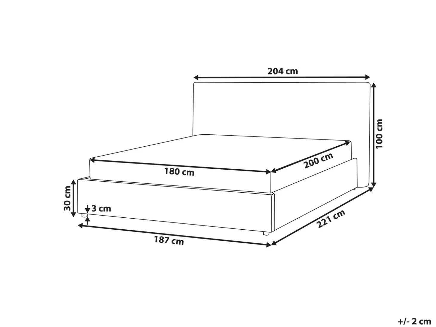 Outlet Welur LAVAUR 180 x 200 cm Złamana biel Łóżka Tapicerowane|Łóżka Podwójne