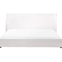 Outlet Welur LAVAUR 180 x 200 cm Złamana biel Łóżka Tapicerowane|Łóżka Podwójne