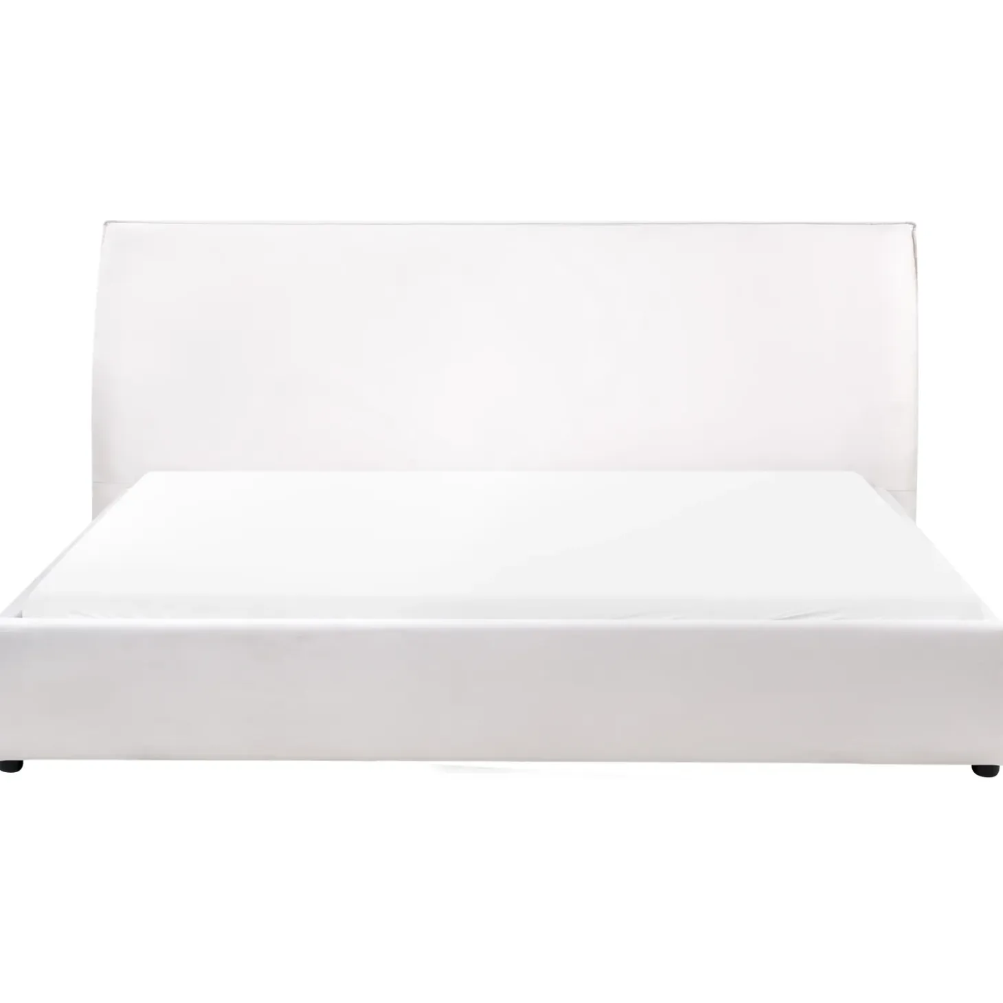 Outlet Welur LAVAUR 180 x 200 cm Złamana biel Łóżka Tapicerowane|Łóżka Podwójne