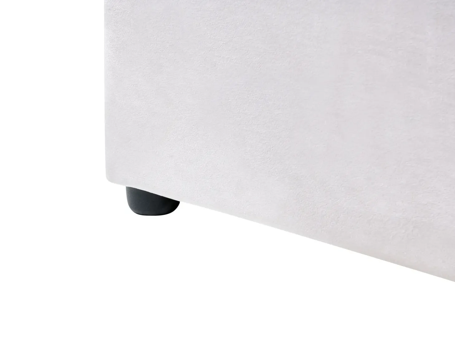 Outlet Welur LAVAUR 180 x 200 cm Złamana biel Łóżka Tapicerowane|Łóżka Podwójne