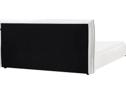 Outlet Welur LAVAUR 180 x 200 cm Złamana biel Łóżka Tapicerowane|Łóżka Podwójne