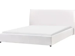Outlet Welur LAVAUR 180 x 200 cm Złamana biel Łóżka Tapicerowane|Łóżka Podwójne