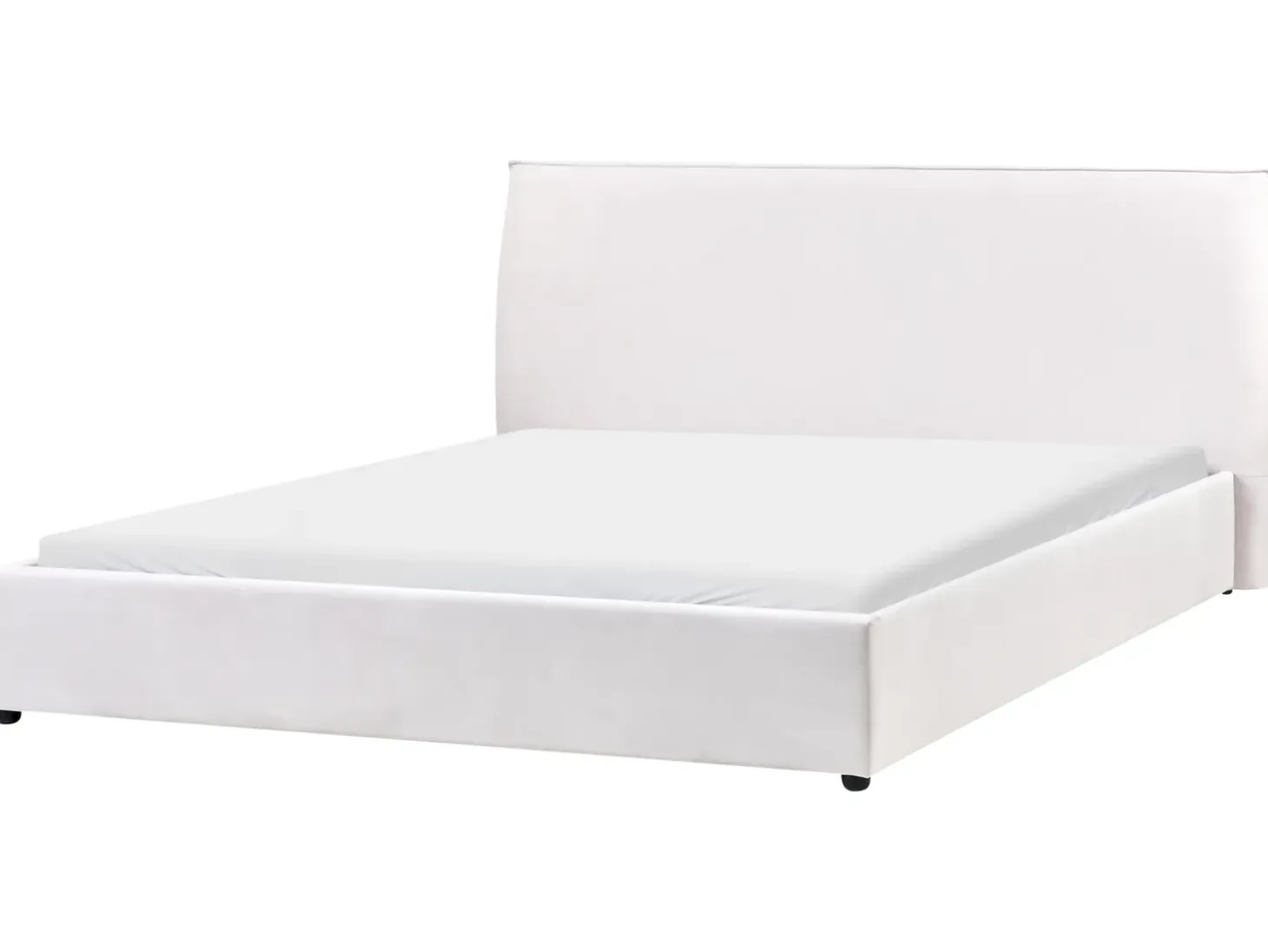Outlet Welur LAVAUR 180 x 200 cm Złamana biel Łóżka Tapicerowane|Łóżka Podwójne