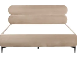Sale Łóżko LESSAY 180 x 200 cm Beżowoszary Łóżka Tapicerowane|Łóżka Podwójne