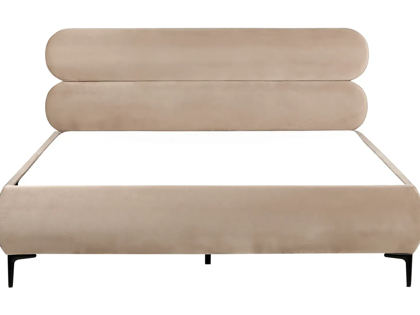 Sale Łóżko LESSAY 180 x 200 cm Beżowoszary Łóżka Tapicerowane|Łóżka Podwójne