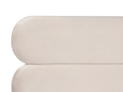 Discount Łóżko Welur LESSAY 180 x 200 cm Jasnobeżowy Łóżka Tapicerowane|Łóżka Podwójne