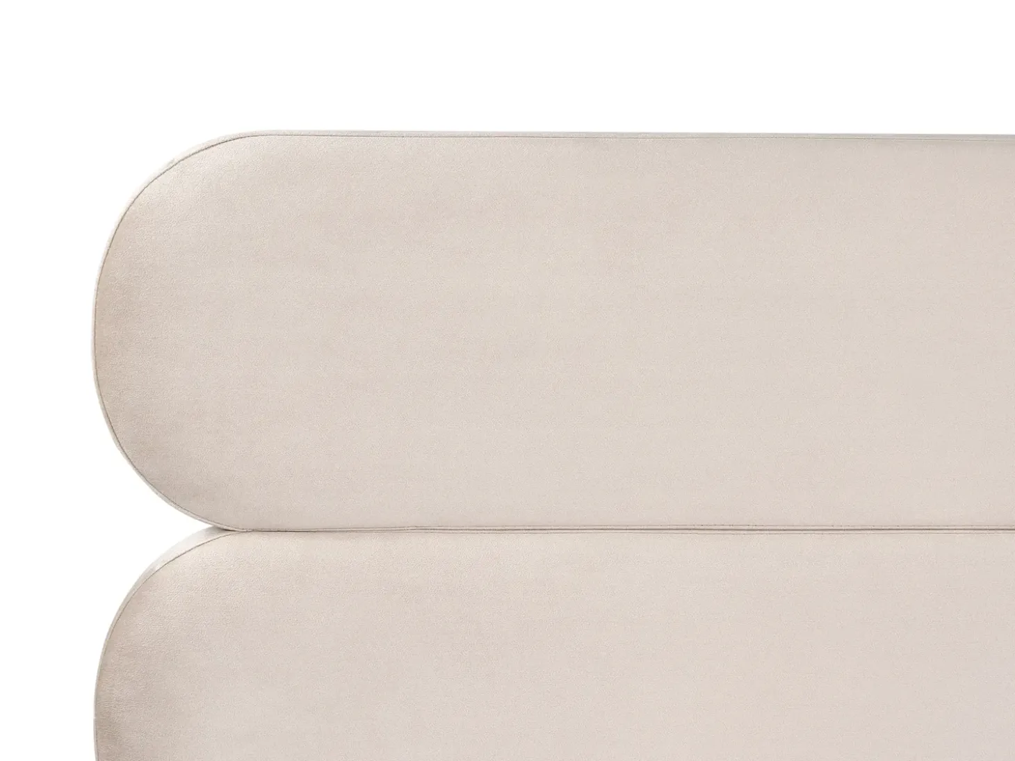 Discount Łóżko Welur LESSAY 180 x 200 cm Jasnobeżowy Łóżka Tapicerowane|Łóżka Podwójne