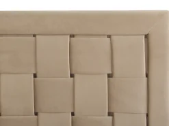 Online Łóżko Welur LIMOUX 180 x 200 cm Beżowoszary Łóżka Tapicerowane|Łóżka Podwójne