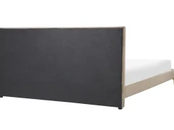 Online Łóżko Welur LIMOUX 180 x 200 cm Beżowoszary Łóżka Tapicerowane|Łóżka Podwójne