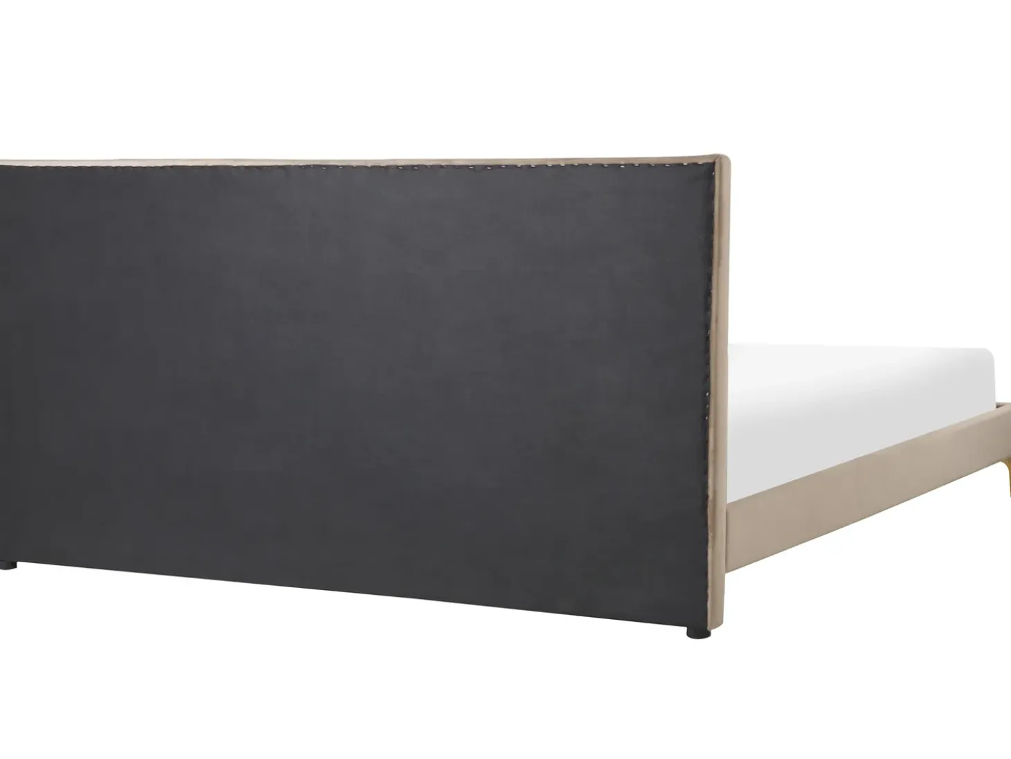 Online Łóżko Welur LIMOUX 180 x 200 cm Beżowoszary Łóżka Tapicerowane|Łóżka Podwójne