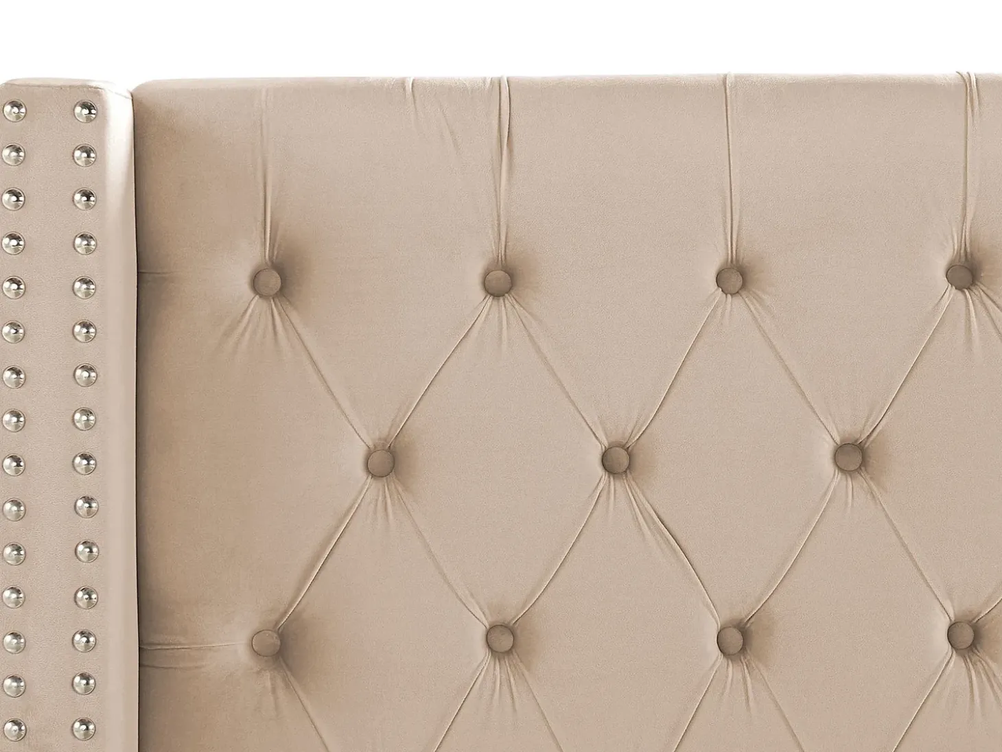 Best Welur LUBBON 180 x 200 cm Beżowy Łóżka Tapicerowane|Łóżka Podwójne