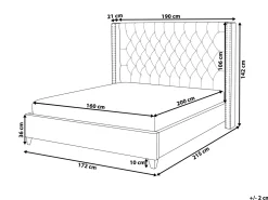 Online Welur LUBBON 160 x 200 cm Czarny Łóżka Tapicerowane|Łóżka Podwójne