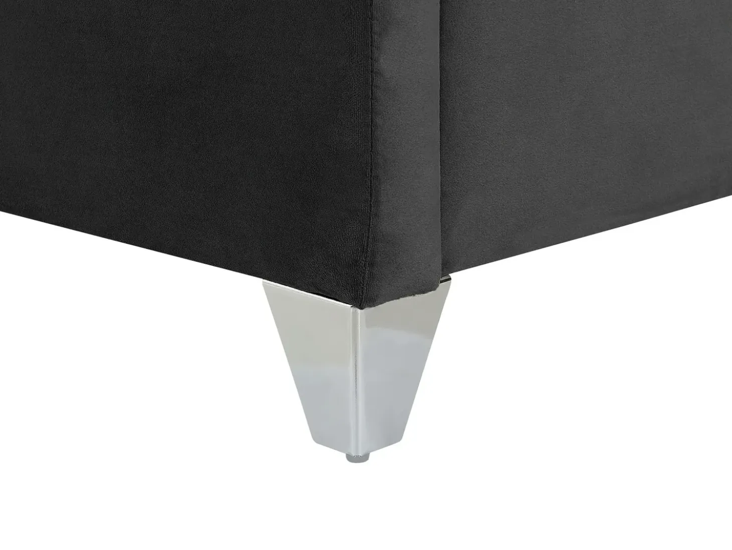 Online Welur LUBBON 160 x 200 cm Czarny Łóżka Tapicerowane|Łóżka Podwójne