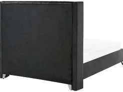 Online Welur LUBBON 160 x 200 cm Czarny Łóżka Tapicerowane|Łóżka Podwójne