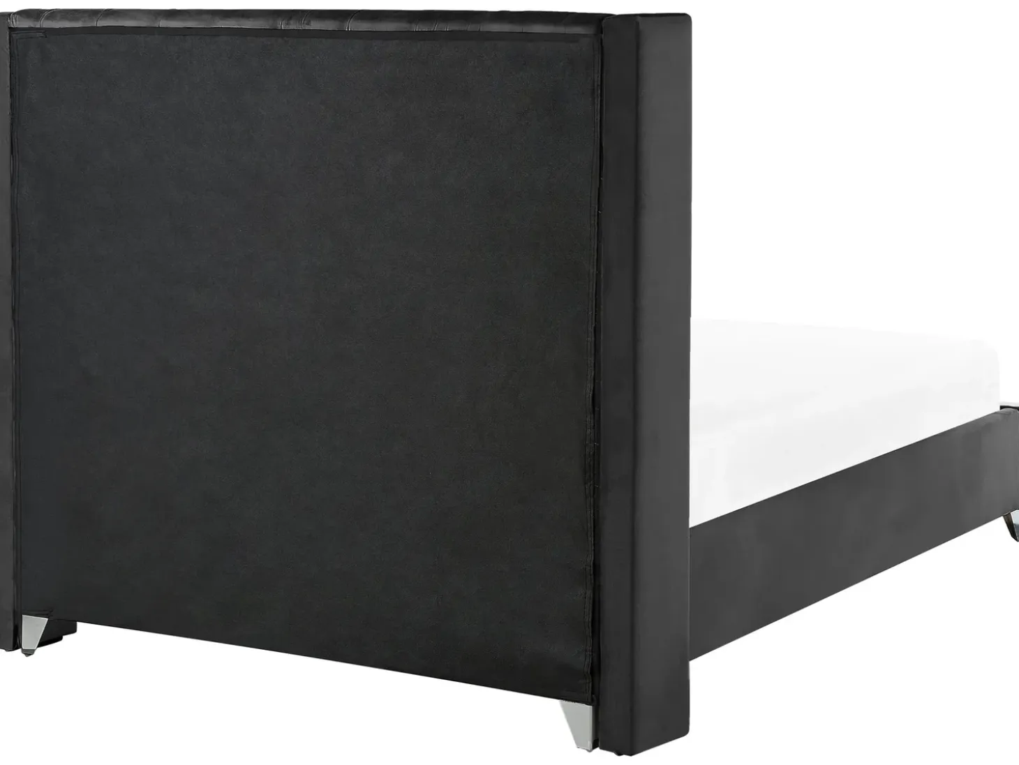 Online Welur LUBBON 160 x 200 cm Czarny Łóżka Tapicerowane|Łóżka Podwójne