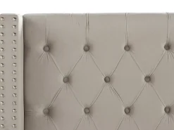 Outlet Welur LUBBON 180 x 200 cm Jasnoszary Łóżka Tapicerowane|Łóżka Podwójne