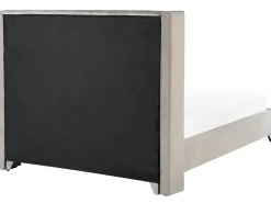 Outlet Welur LUBBON 180 x 200 cm Jasnoszary Łóżka Tapicerowane|Łóżka Podwójne