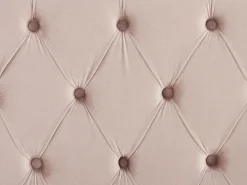 Łóżko Welur LUBBON 180 x 200 cm Pastelowy róż Łóżka Tapicerowane|Łóżka Podwójne