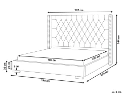 Discount Łóżko Welur LUBBON 180 x 200 cm Złamana biel Łóżka Tapicerowane|Łóżka Podwójne