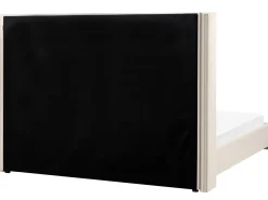 Discount Łóżko Welur LUBBON 180 x 200 cm Złamana biel Łóżka Tapicerowane|Łóżka Podwójne