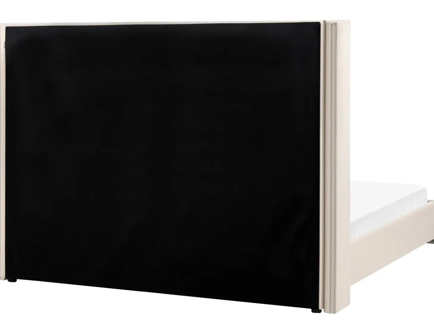 Discount Łóżko Welur LUBBON 180 x 200 cm Złamana biel Łóżka Tapicerowane|Łóżka Podwójne
