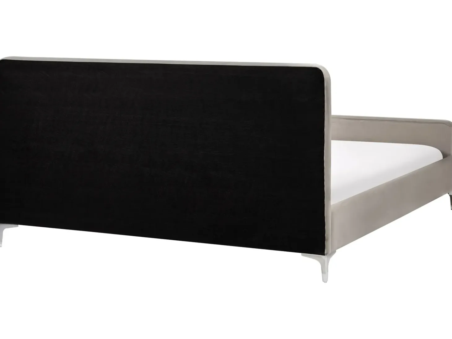 Discount Welur LUNAN 180 x 200 cm Beżowo Łóżka Tapicerowane|Łóżka Podwójne
