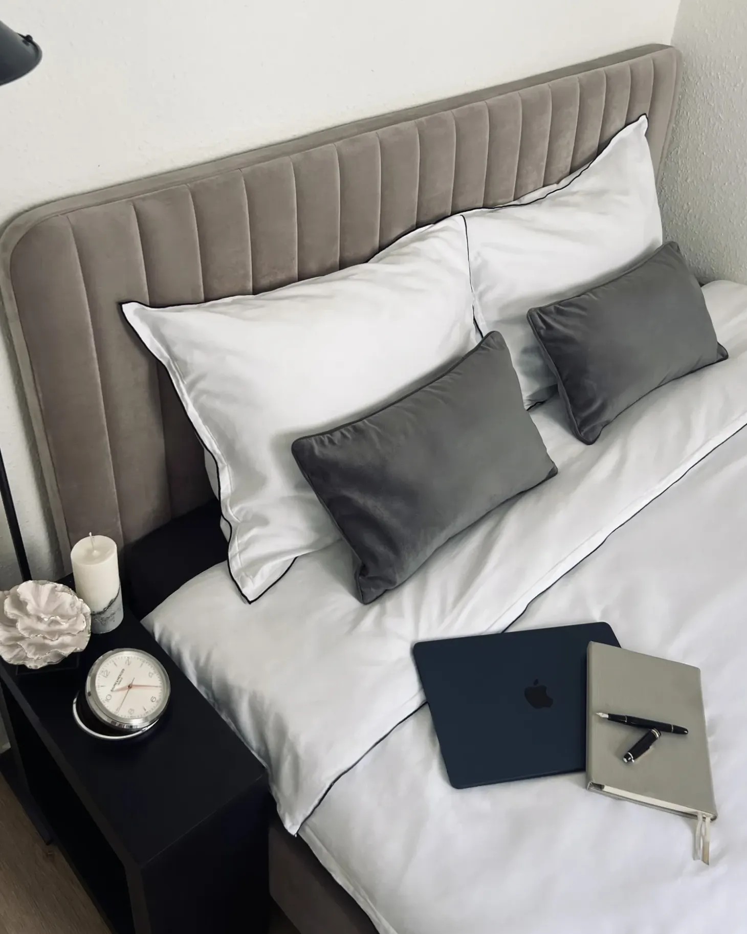 Discount Welur LUNAN 180 x 200 cm Beżowo Łóżka Tapicerowane|Łóżka Podwójne