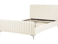 Clearance Łóżko LUNAN 140 x 200 cm Jasnobeżowy Łóżka Tapicerowane|Łóżka Podwójne