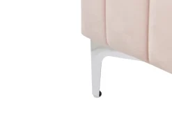Welur LUNAN 180 x 200 cm Pastelowy róż Łóżka Tapicerowane|Łóżka Podwójne