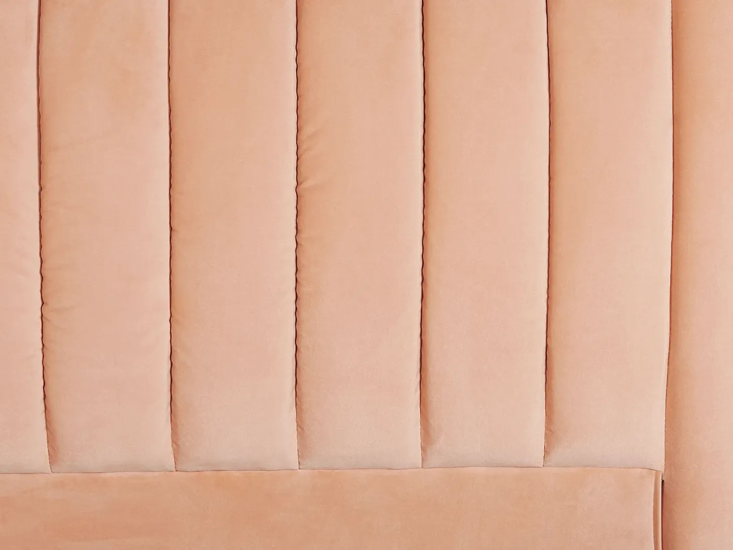 Outlet Łóżko Welur MARVILLE 180 x 200 cm Brzoskwiniowy Łóżka Tapicerowane|Łóżka Podwójne