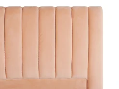 Outlet Łóżko Welur MARVILLE 180 x 200 cm Brzoskwiniowy Łóżka Tapicerowane|Łóżka Podwójne