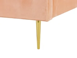 Outlet Łóżko Welur MARVILLE 180 x 200 cm Brzoskwiniowy Łóżka Tapicerowane|Łóżka Podwójne