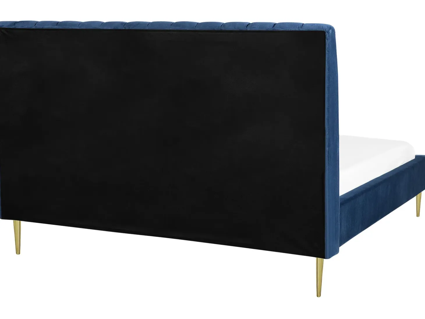 Best Łóżko Welur MARVILLE 180 x 200 cm Granatowy Łóżka Tapicerowane|Łóżka Podwójne