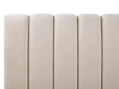 Discount Łóżko Welur MARVILLE 180 x 200 cm Piaskowy Łóżka Tapicerowane|Łóżka Podwójne