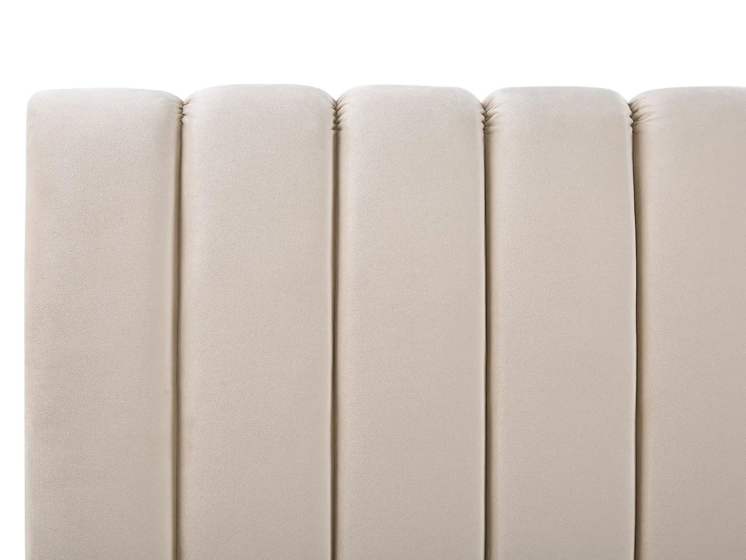 Discount Łóżko Welur MARVILLE 180 x 200 cm Piaskowy Łóżka Tapicerowane|Łóżka Podwójne