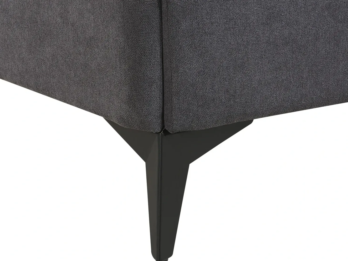Outlet Łóżko Welur MELLE 180 x 200 cm Ciemnoszary Łóżka Tapicerowane|Łóżka Podwójne
