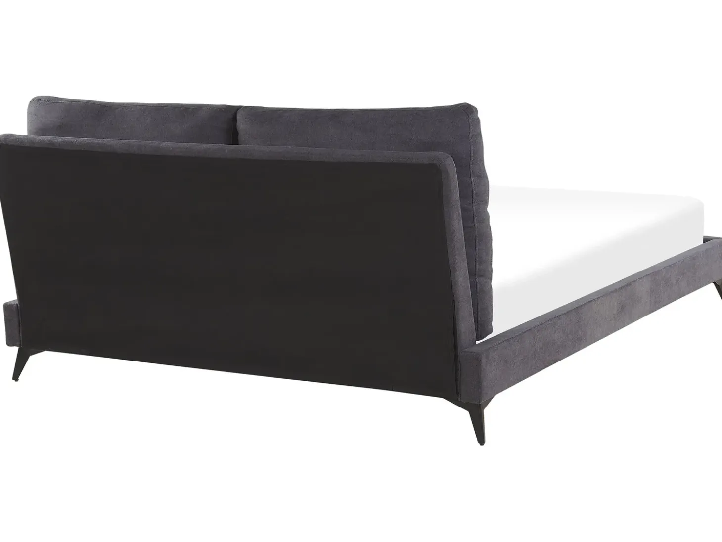 Outlet Łóżko Welur MELLE 180 x 200 cm Ciemnoszary Łóżka Tapicerowane|Łóżka Podwójne