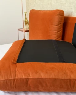 Sale Łóżko Welur MELLE 160 x 200 cm Pomarańczowy Łóżka Tapicerowane|Łóżka Podwójne