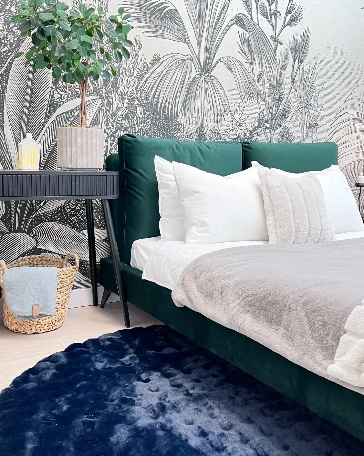 Sale Łóżko Welur MELLE 160 x 200 cm Szmaragdowy Łóżka Tapicerowane|Łóżka Podwójne